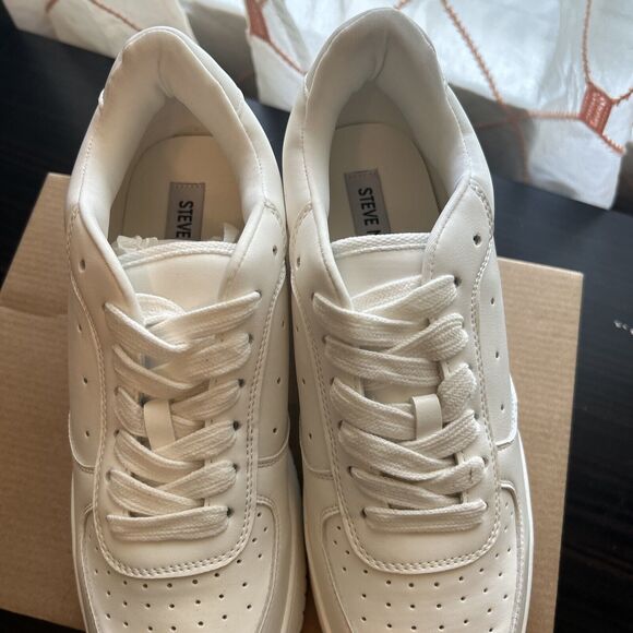 Steve Madden Women's Rocket Sneaker Size 10 White Platform Lace Up 2" Heel - Picture 6 of 9